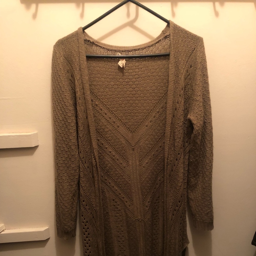Long Tan Cardigan size m